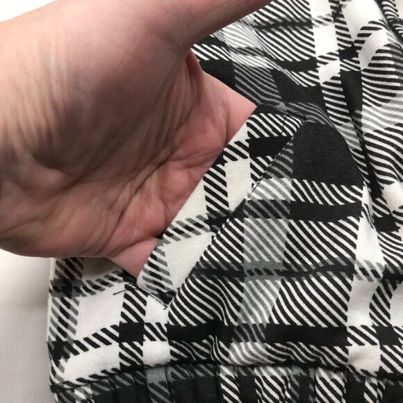 Derek Heart Women's Medium Vest Black And White Plaid Faux Fur Collar New - Picture 12 of 13